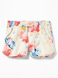 View large product image 3 of 3. Floral Dolphin-Hem Twill Shorts for Girls