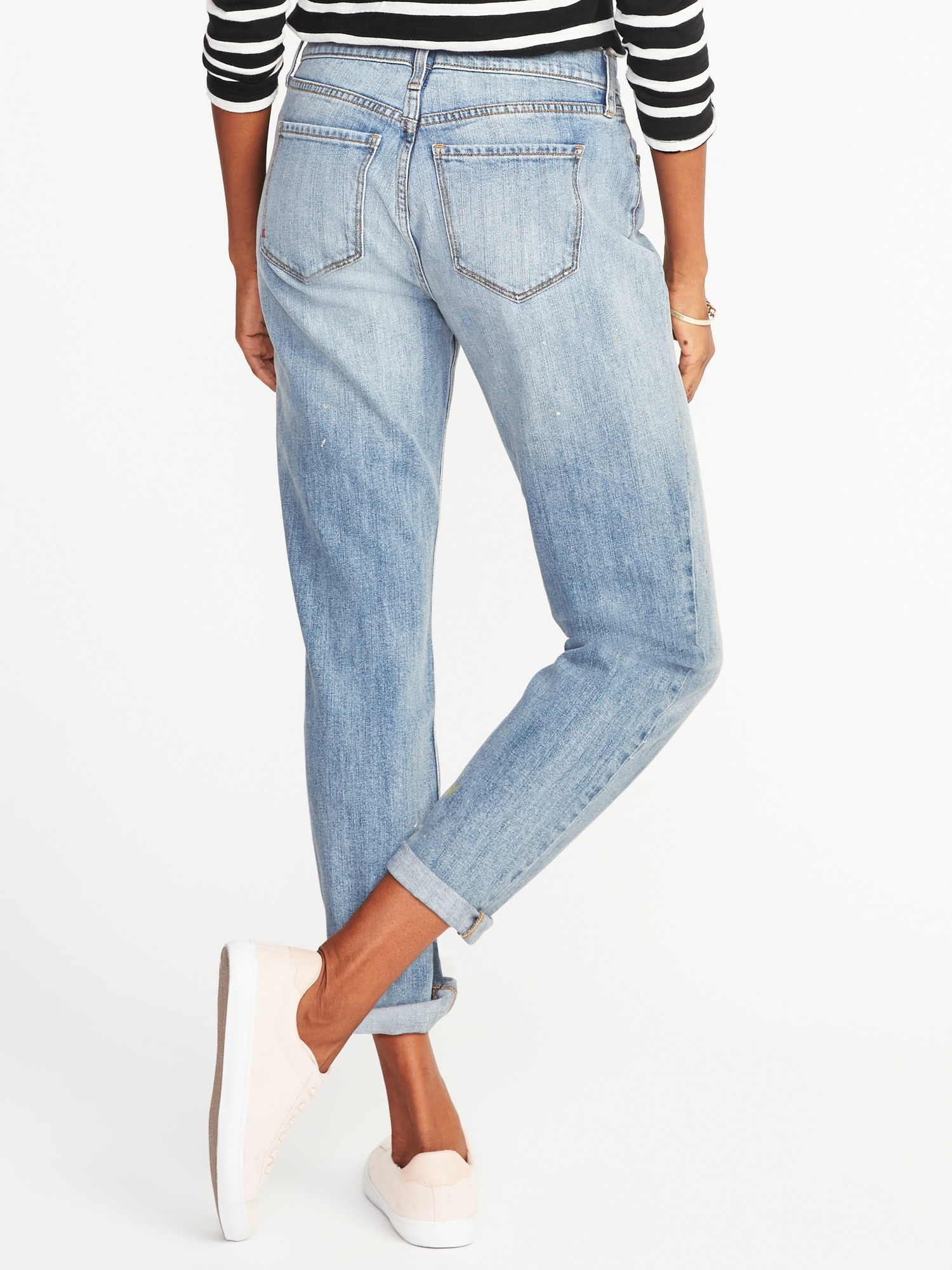 Painted Boyfriend Straight Jeans for Women | Old Navy