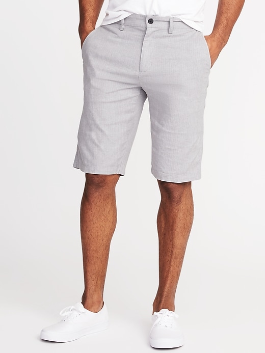 View large product image 1 of 2. Slim Ultimate Built-In Flex Linen-Blend Shorts - 10-inch inseam