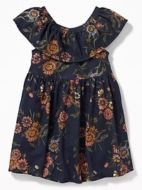 View large product image 3 of 3. Fit & Flare Off-the-Shoulder Dress for Toddler Girls
