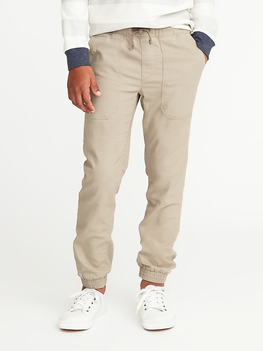 View large product image 1 of 3. Elastic-Waist Canvas Joggers For Boys