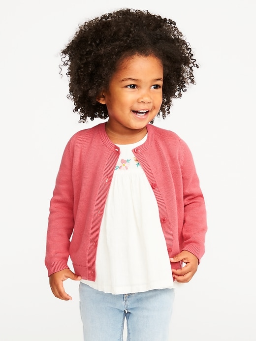 View large product image 1 of 4. Crew-Neck Cardi for Toddler Girls