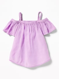View large product image 4 of 4. Off-the-Shoulder Crinkle-Gauze Top for Toddler Girls