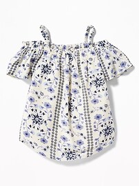 View large product image 4 of 4. Floral Crepe Off-the-Shoulder Top for Toddler Girls