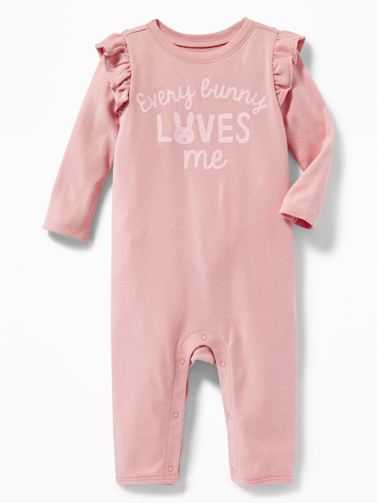 "Every Bunny Loves Me" Ruffled OnePiece for Baby Old Navy