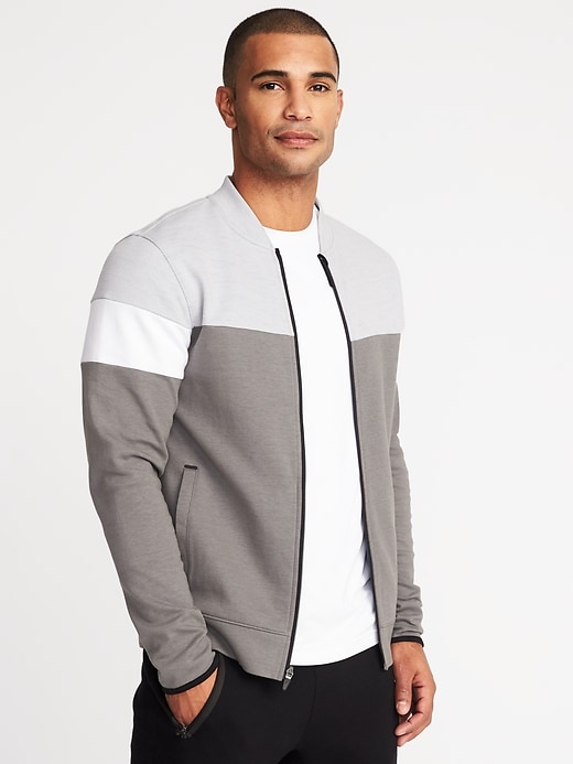 Image number 1 showing, Go-Dry Color-Block Full-Zip Bomber Jacket