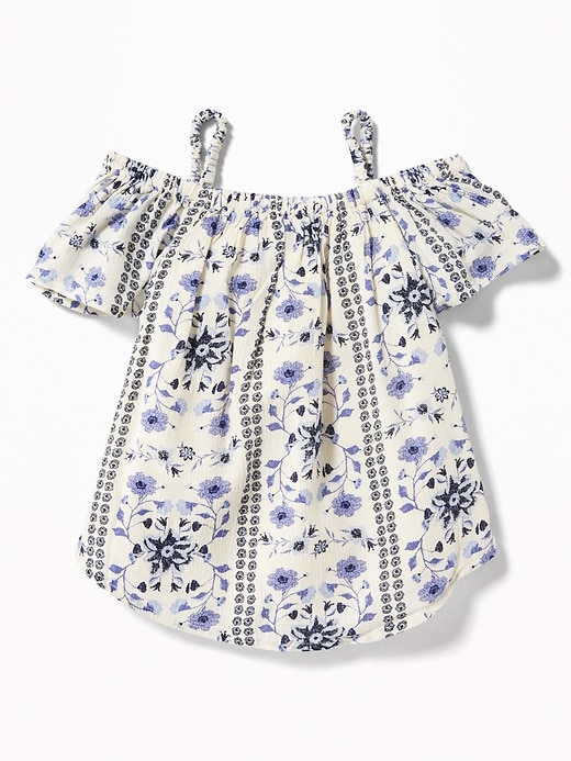 View large product image 2 of 4. Floral Crepe Off-the-Shoulder Top for Toddler Girls