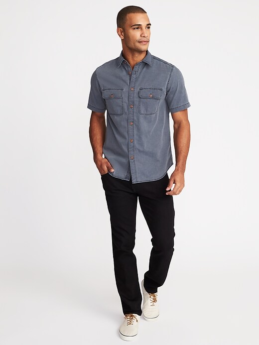 Image number 3 showing, Slim-Fit Garment-Dyed Utility Shirt