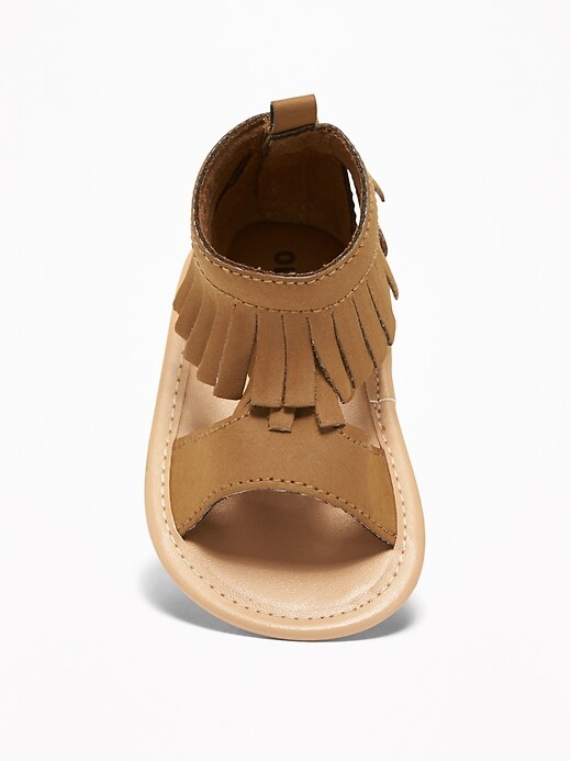 View large product image 2 of 4. Sueded Fringe Gladiator Sandals for Baby