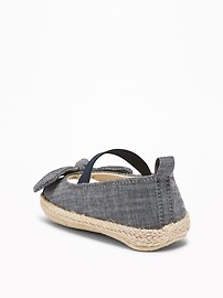 View large product image 3 of 4. Chambray Peep-Toe Espadrilles for Baby