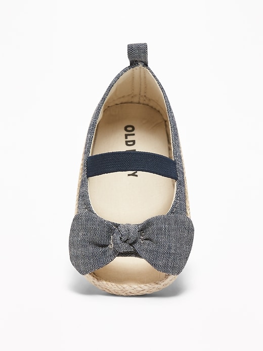View large product image 2 of 4. Chambray Peep-Toe Espadrilles for Baby