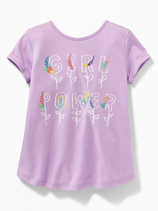 View large product image 1 of 1. Graphic Bow-Tie Back Jersey Tunic for Toddler Girls