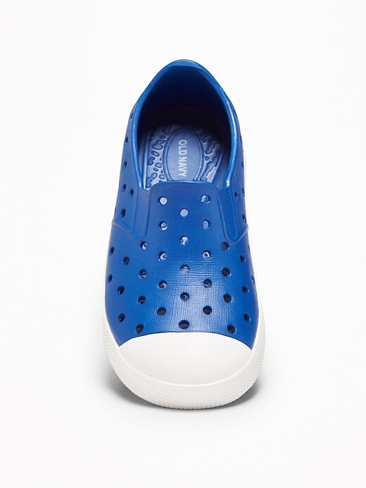 View large product image 2 of 4. Perforated Pop-Color Slip-Ons For Toddler Boys
