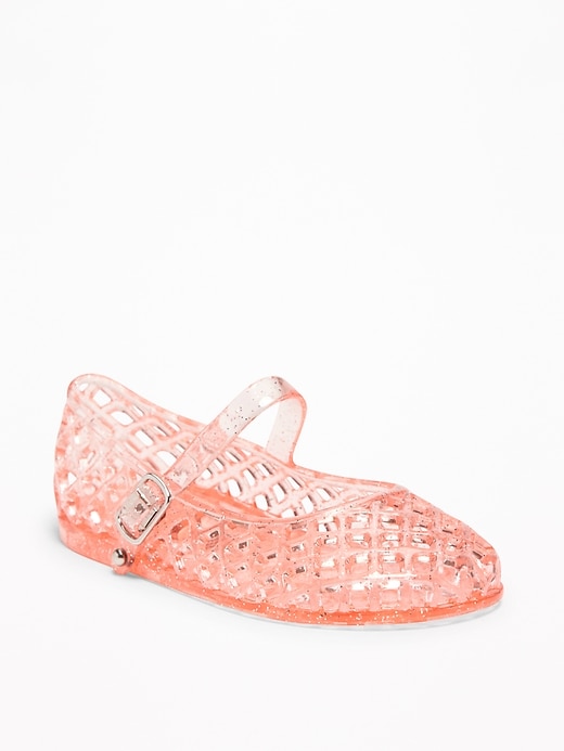 View large product image 1 of 1. Basket-Weave Jelly Sandals For Toddler Girls
