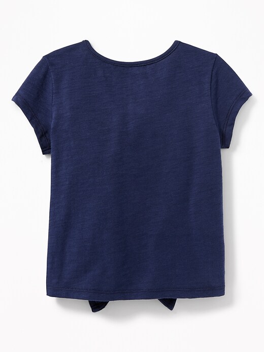 View large product image 2 of 2. Graphic Tie-Hem Tee for Toddler Girls