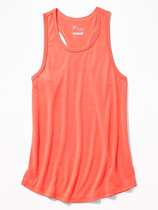 View large product image 1 of 1. Lightweight Go-Dry Cool Hi-Lo Hem Performance Tank for Girls