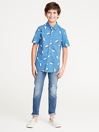 View large product image 3 of 3. Classic Built-In Flex Printed Shirt For Boys