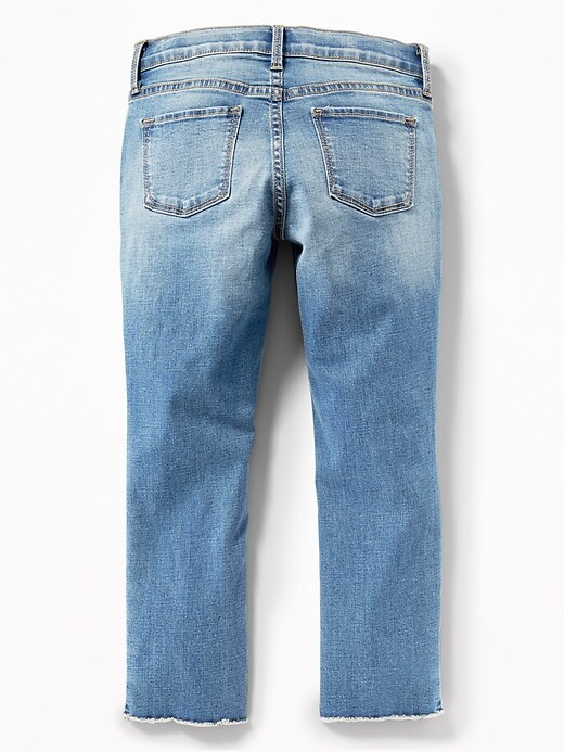View large product image 2 of 3. Distressed Raw-Edge Skinny Ankle Jeans for Girls