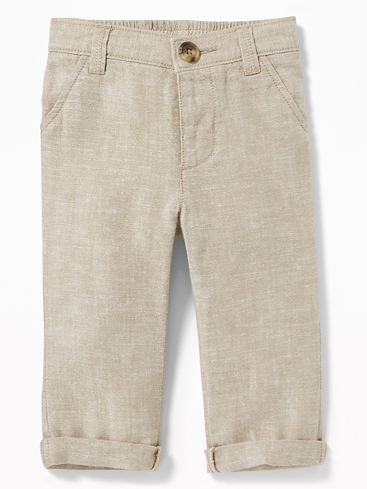 View large product image 1 of 1. Linen-Blend Dress Pants for Baby