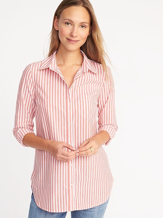 View large product image 1 of 1. Classic Relaxed Striped Tunic for Women
