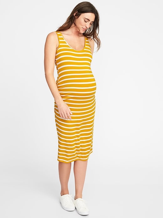 Image number 1 showing, Maternity Sleeveless Bodycon Midi Dress