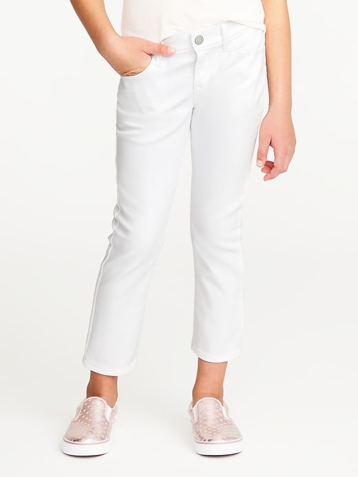 View large product image 1 of 3. Skinny Clean-Slate Cropped White Jeans for Girls