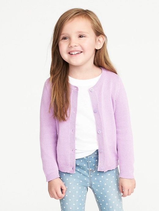 View large product image 1 of 1. Crew-Neck Cardi for Toddler Girls