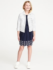 View large product image 3 of 3. Clean-Slate White Denim Jacket for Girls