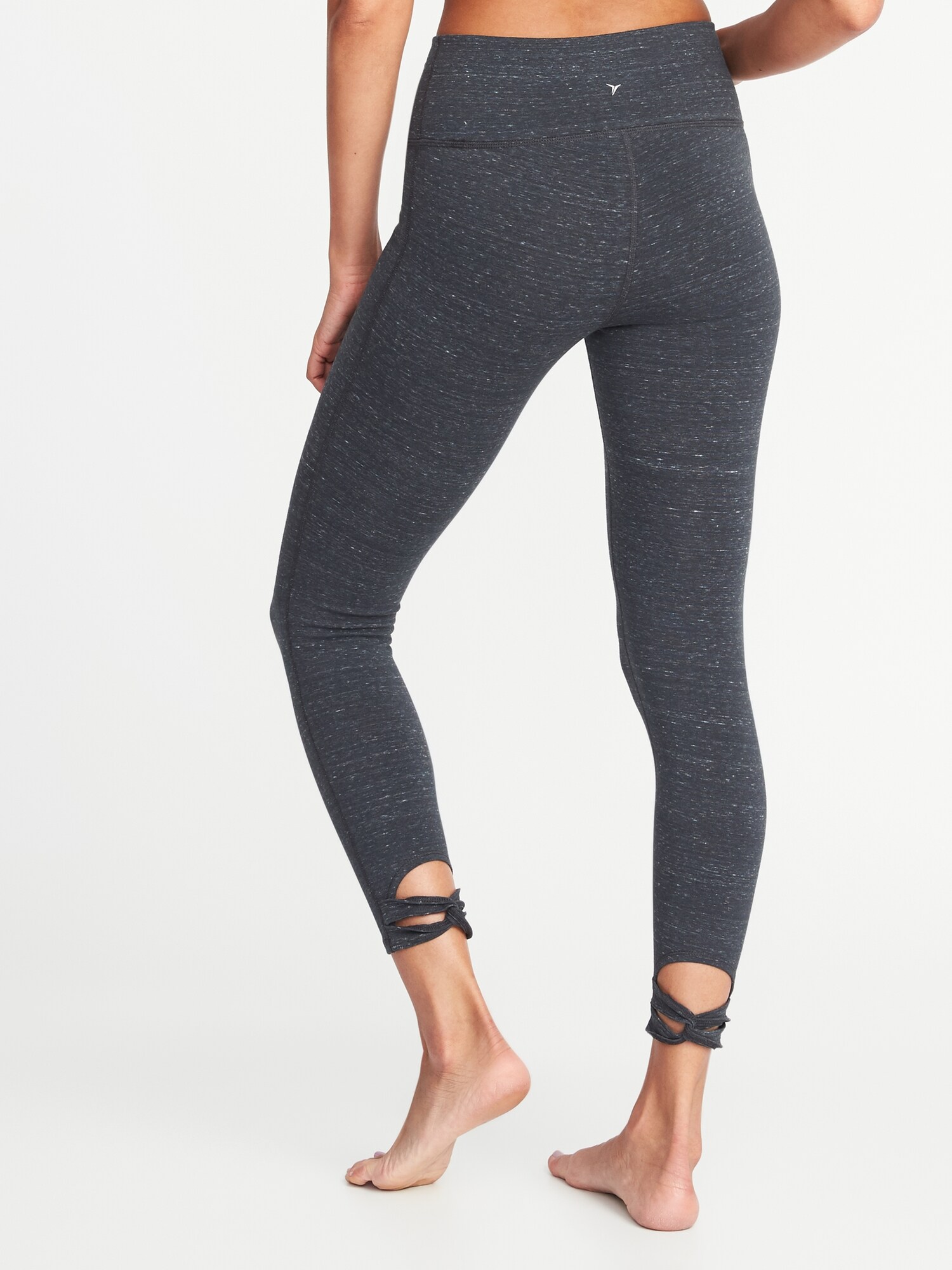 HighRise 7/8Length KnottedHem Yoga Leggings for Women Old Navy