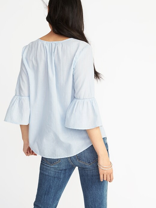 Image number 2 showing, Relaxed Bell-Sleeve Blouse for Women