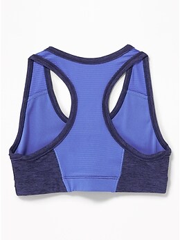 Go-Dry Cool Mesh-Trim Racerback Sports Bra for Girls