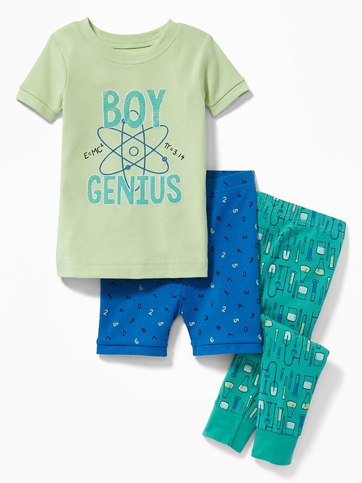View large product image 1 of 1. "Boy Genius" 3-Piece Sleep Set for Toddler & Baby