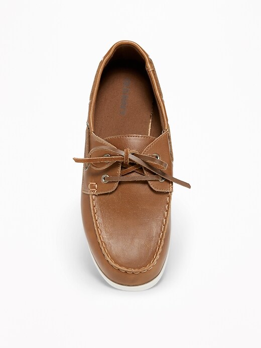 View large product image 2 of 3. Faux-Leather Boat Shoes