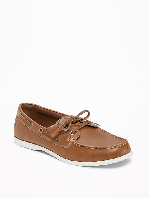 View large product image 1 of 3. Faux-Leather Boat Shoes
