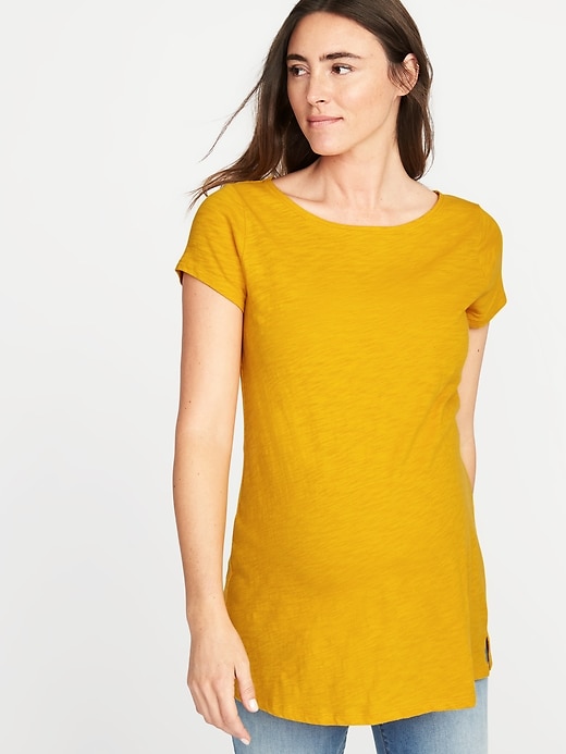 View large product image 1 of 1. Maternity Relaxed Boat-Neck Top