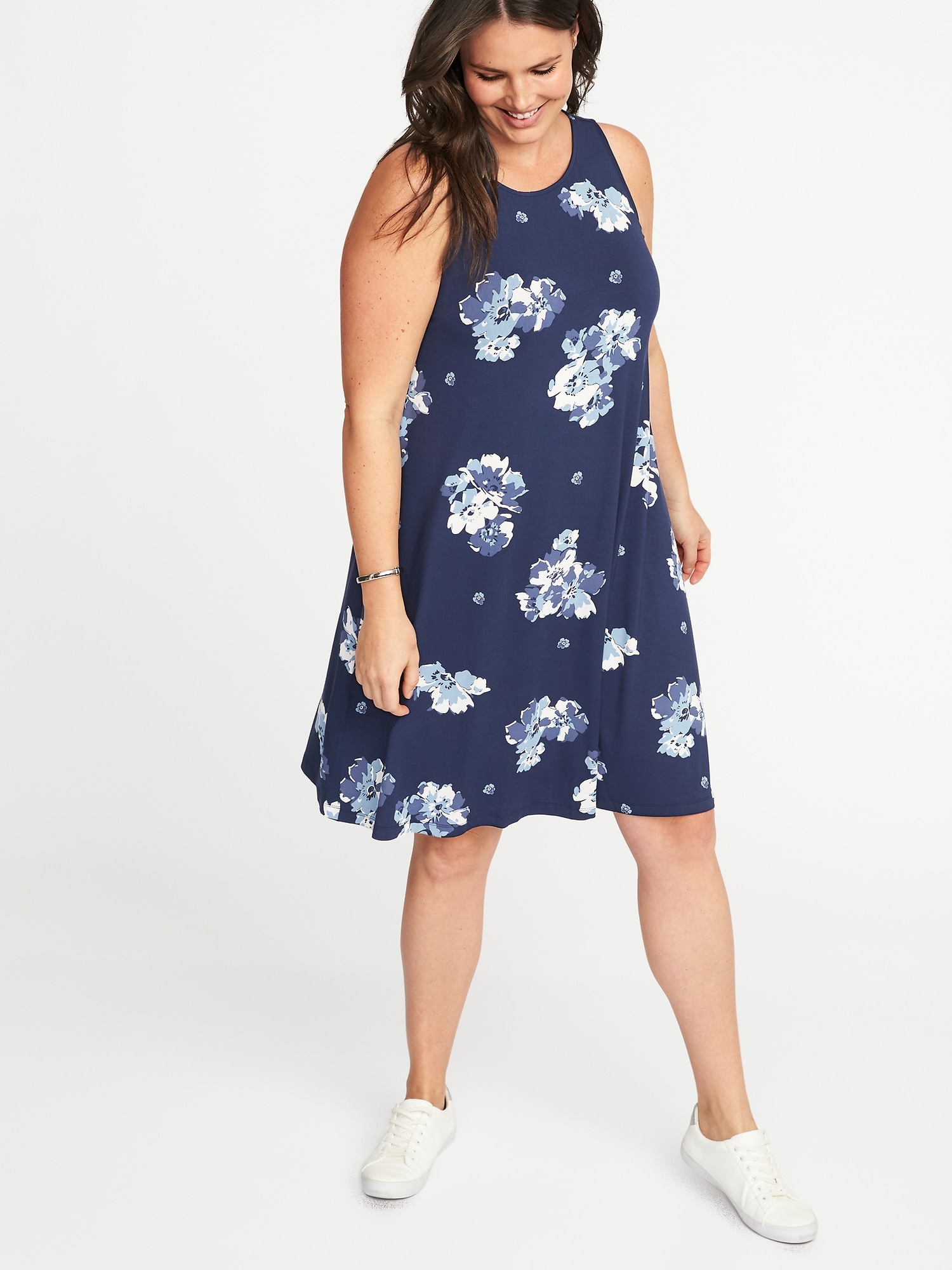 Sleeveless Plus-Size Jersey-Knit Swing Dress | Old Navy