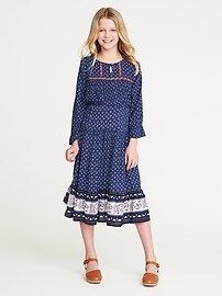 View large product image 3 of 3. Tiered Border-Print Dress for Girls
