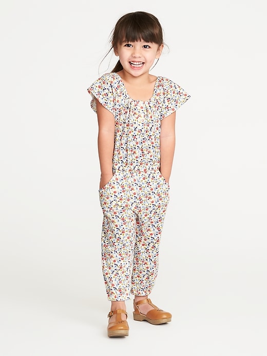 Floral-Print Ruffle-Sleeve Romper for Toddler Girls | Old Navy