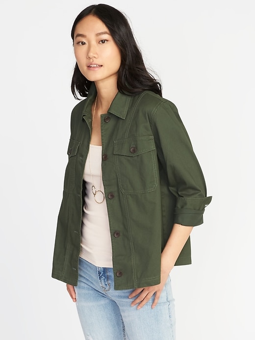 Image number 1 showing, Twill Utility Swing Jacket for Women