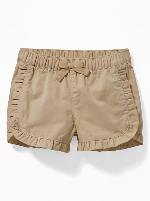 View large product image 1 of 1. Ruffled Twill Pull-On Shorts for Baby