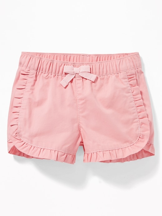 View large product image 1 of 2. Ruffled Twill Pull-On Shorts for Baby