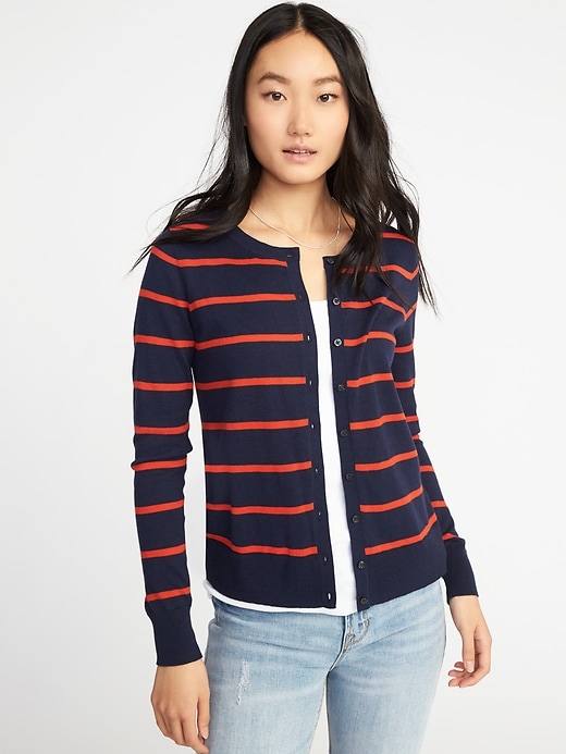 Image number 1 showing, Classic Striped Cardi for Women