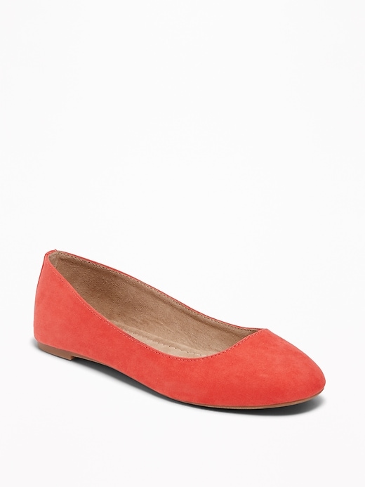 View large product image 1 of 1. Faux-Suede Ballet Flats for Women