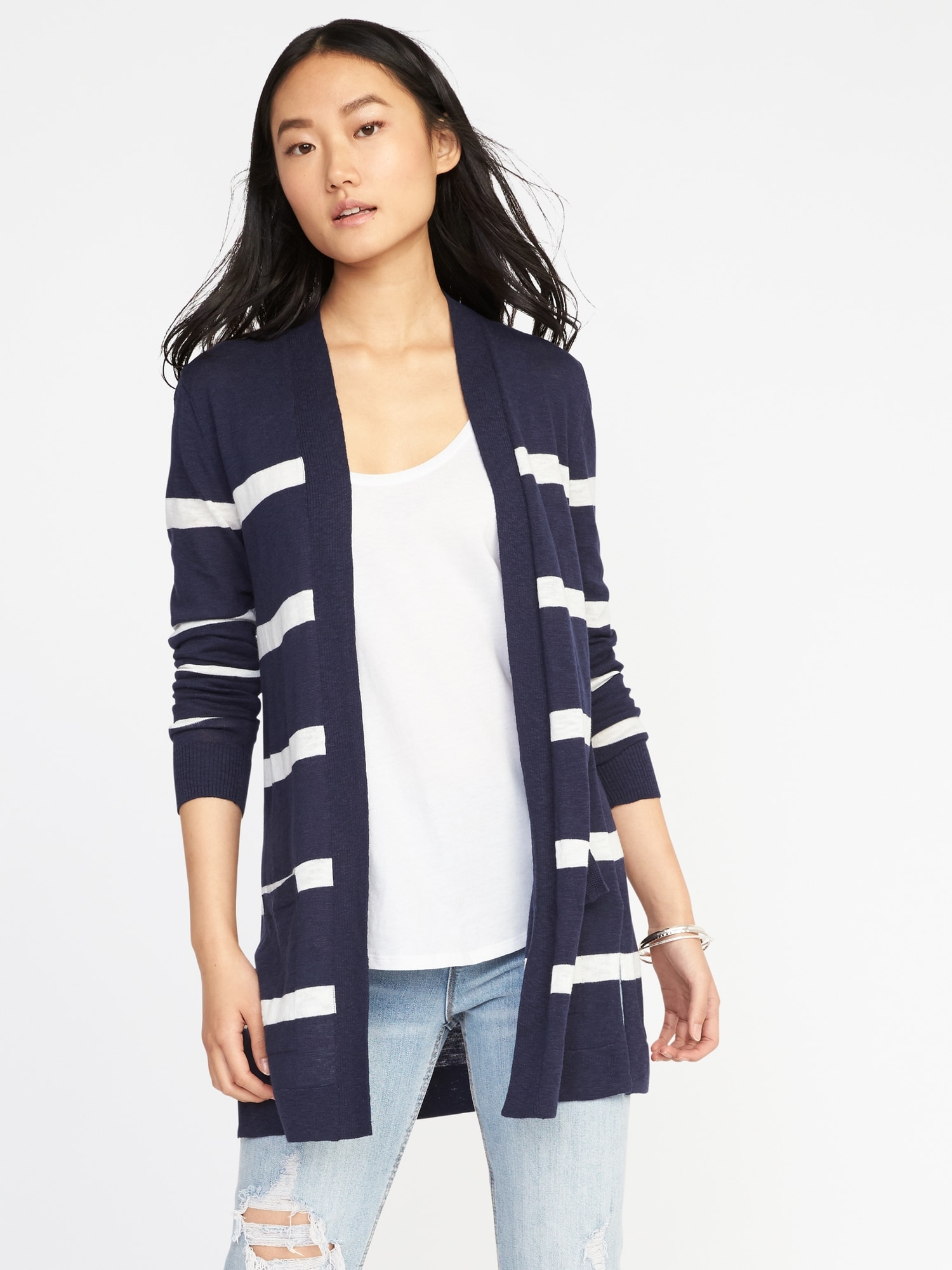 LONG-LINE OPEN-FRONT CARDIGAN