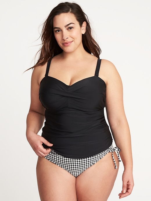 View large product image 1 of 1. Underwire Plus-Size Tankini Top