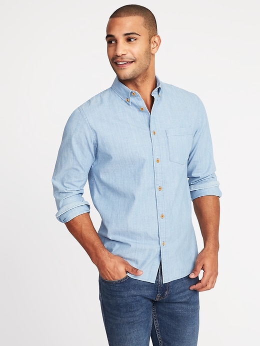 Image number 1 showing, Slim-Fit Chambray Shirt