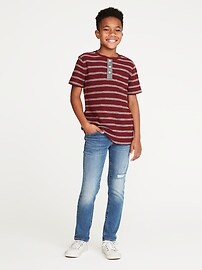 View large product image 3 of 3. Striped Textured-Jacquard Henley For Boys