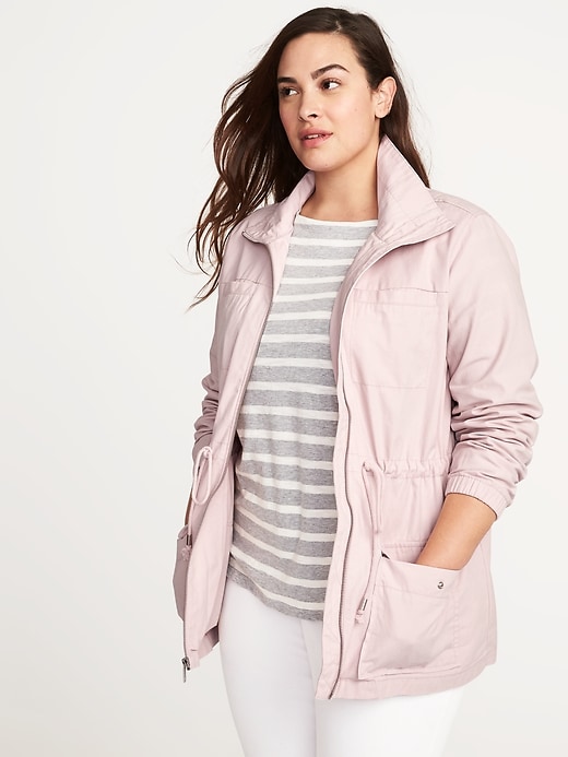 View large product image 1 of 1. Plus-Size Twill Field Jacket