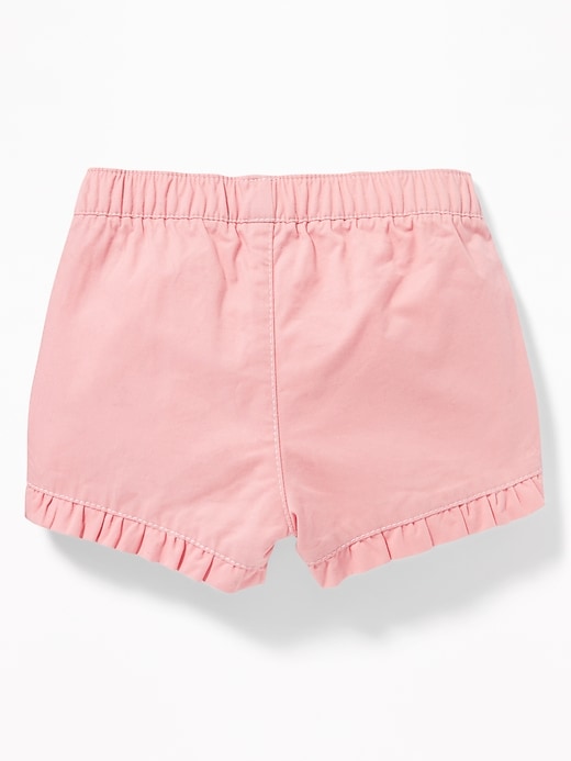View large product image 2 of 2. Ruffled Twill Pull-On Shorts for Baby