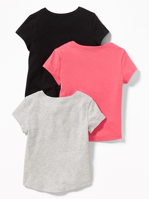 View large product image 2 of 2. Jersey Crew-Neck Tee 3-Pack for Toddler Girls